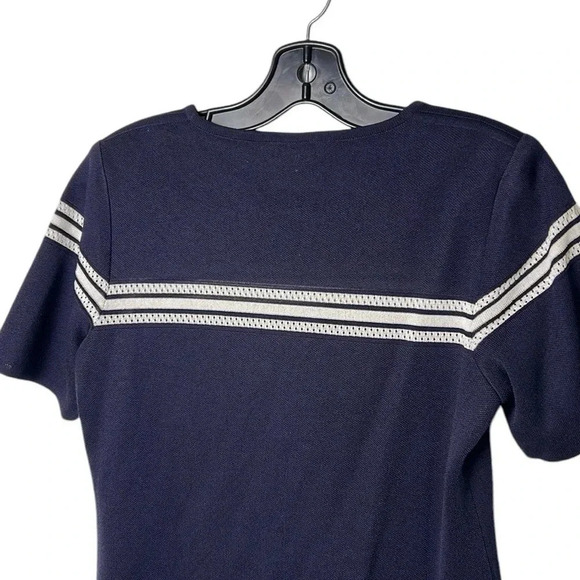 Exclusively MISOOK top,eyelet,mesh,sailor,coastal vibe,career,old money,sz 14,EC - Picture 7 of 16